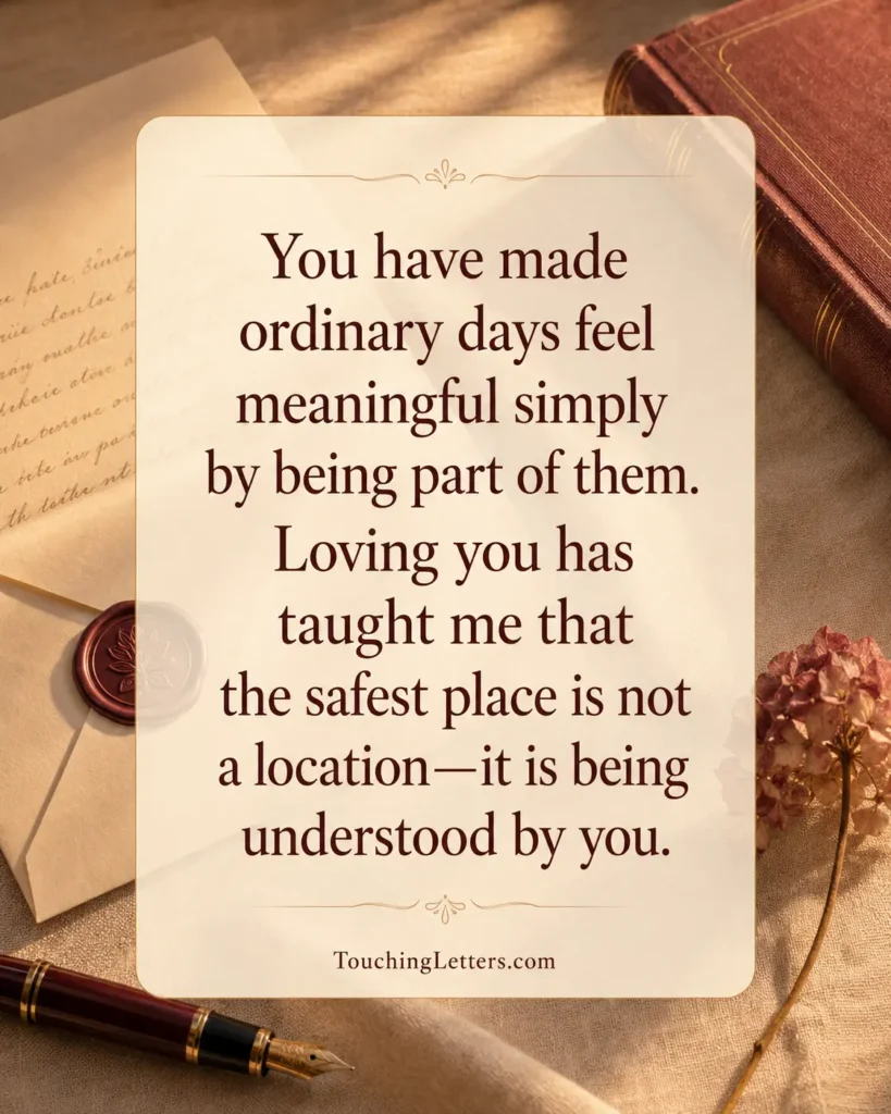Deep love message for her displayed over a handwritten letter
