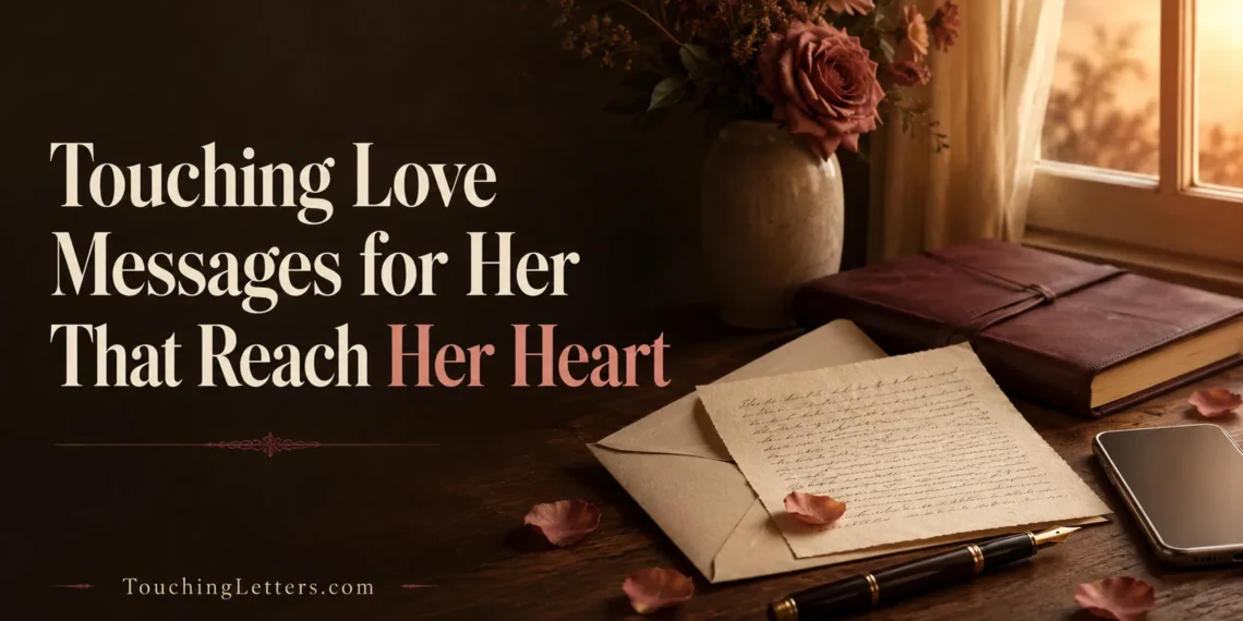 Handwritten letter and phone featuring touching love messages for her